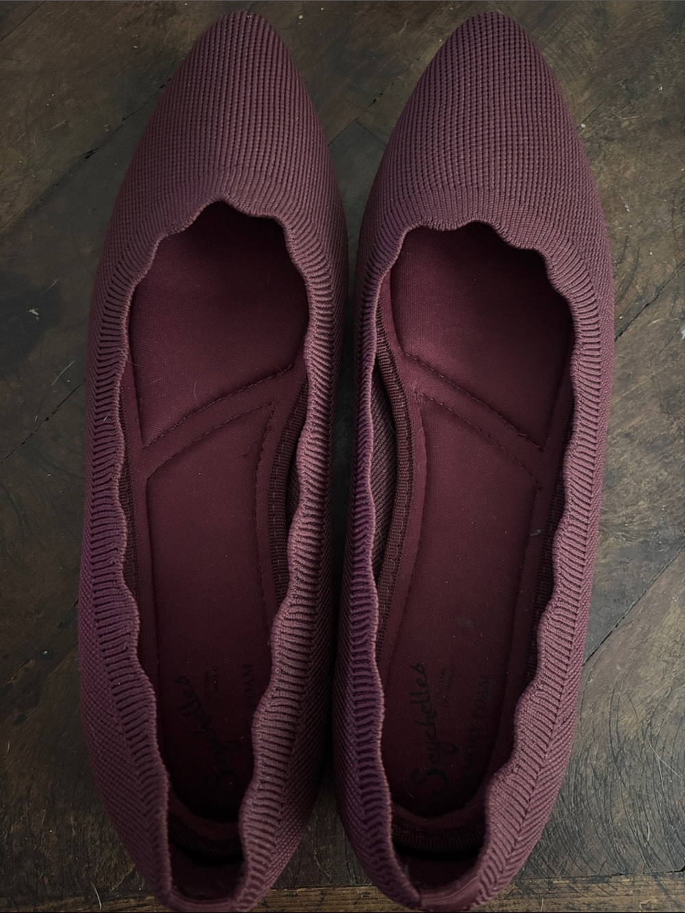 Seychelles Women's Burgundy Knit Ballet Flats